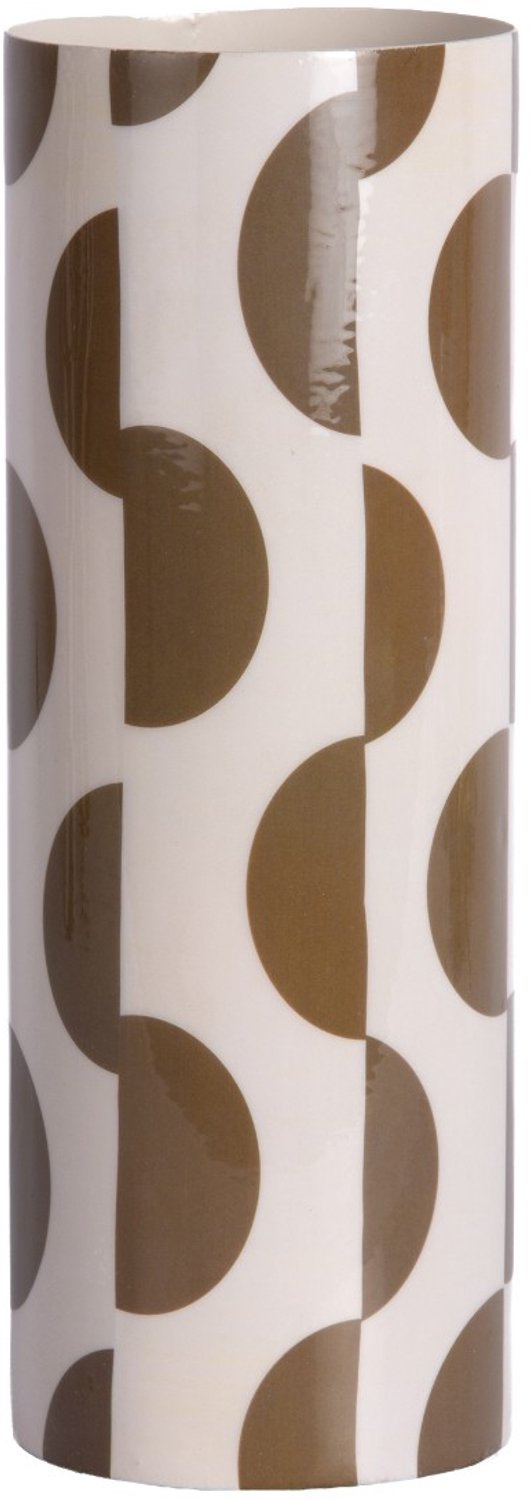 Present Time Vaas Dublin Discs - Mokkabruin - 9x9x25.5cm - Metaal - Scandinavisch - Bloemenvaas - Woondecoratie - Decoratieve vaas voor woonkamer of slaapkamer