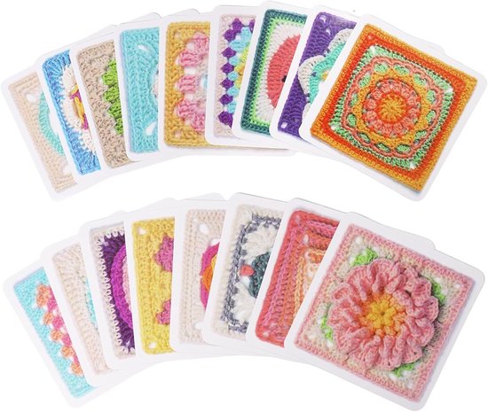 Mix en Match Ontwerpen voor Haakkaarten, Granny Square Haakpatronen en Boekje voor Beginners en Gevorderden met Foto's en Uitleg — afbeelding 5
