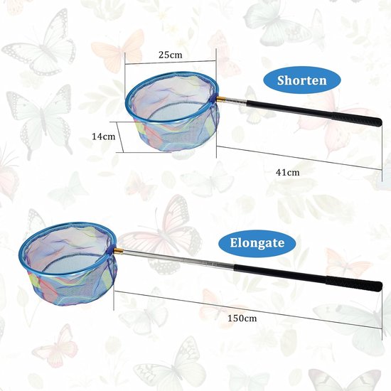 Telescopisch Schepnet voor Kinderen, 41-150 cm, Ideaal voor Vissen, Insecten en Buitenactiviteiten, Geschikt voor Strand, Tuin en Zwembad — afbeelding 5