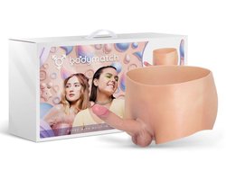 Bodymatch - Blayke - Bodysuit met Geïntegreerde Siliconen Penis - One Size - Lichte Huidskleur