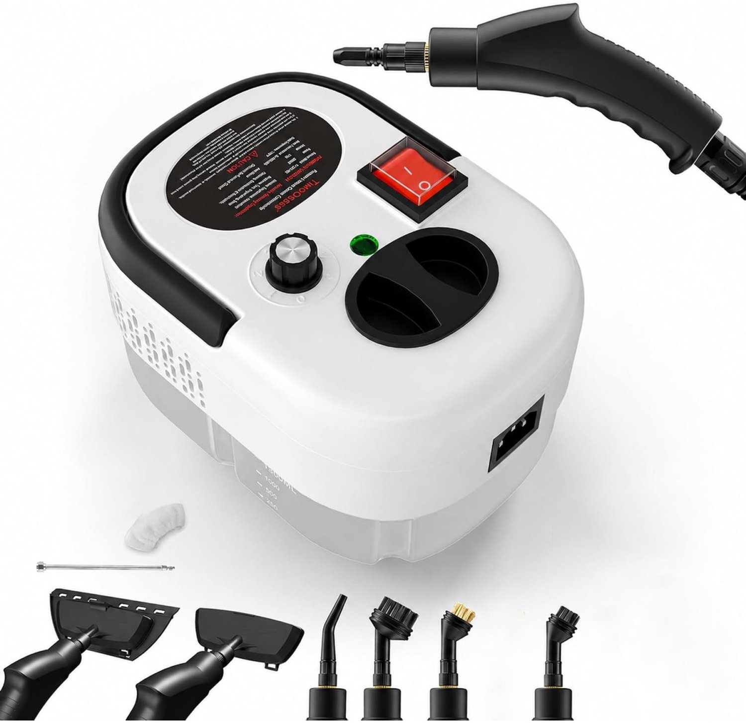 SSTRWGOOD Handstoomreiniger voor huis en auto - 1,2L-watertank - Snelle opwarming in 15 seconden - 6 instelbare standen - Inclusief diverse accessoires - Hogedrukstoom (3 bar) - Draagbare stoomreiniger geschikt voor keuken, badkamer en bekleding