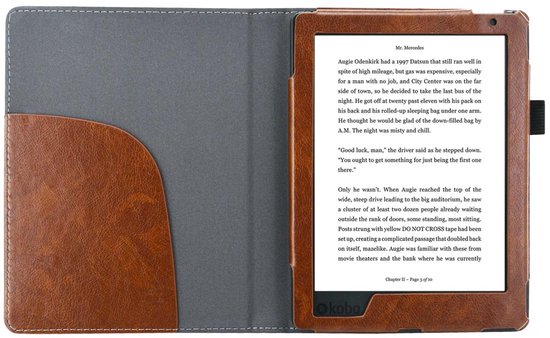 imoshion E-reader Hoesje - Geschikt voor Kobo Aura H2O Edition 2 - Luxe Effen Bookcase - Bruin van iMoshion — afbeelding 3