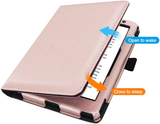imoshion E-reader Hoesje - Geschikt voor Kobo Aura Edition 2 - Luxe Effen Bookcase - Roze van iMoshion — afbeelding 2