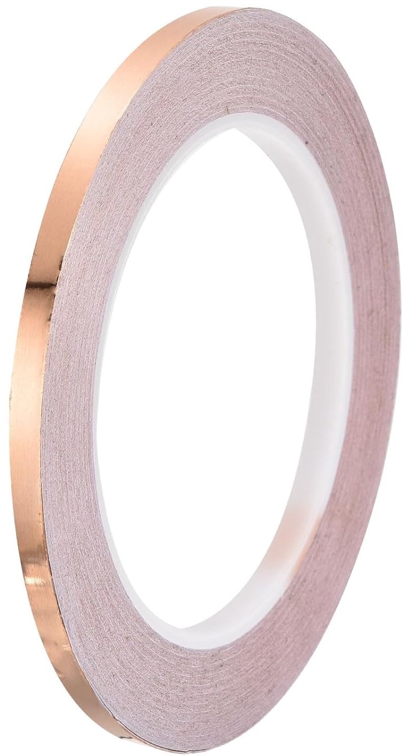 Koperband 0,6 cm x 27 yards - eenzijdig geleidende lijm - EMI-afscherming - ideaal voor elektronica - m-winkel
