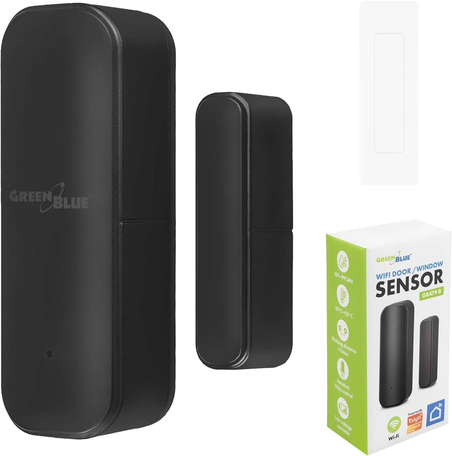 Draadloze WiFi deur- en raamsensor - zwart - magnetische openingssensor - directe meldingen op smartphone - m-winkel