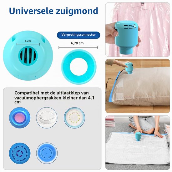 Elektrische luchtpomp voor draagbare vacuümzak, 55 W, 220 V, elektrische compressie, vacuümpomp, kledingopslag, dekbedden, donsjassen — afbeelding 4