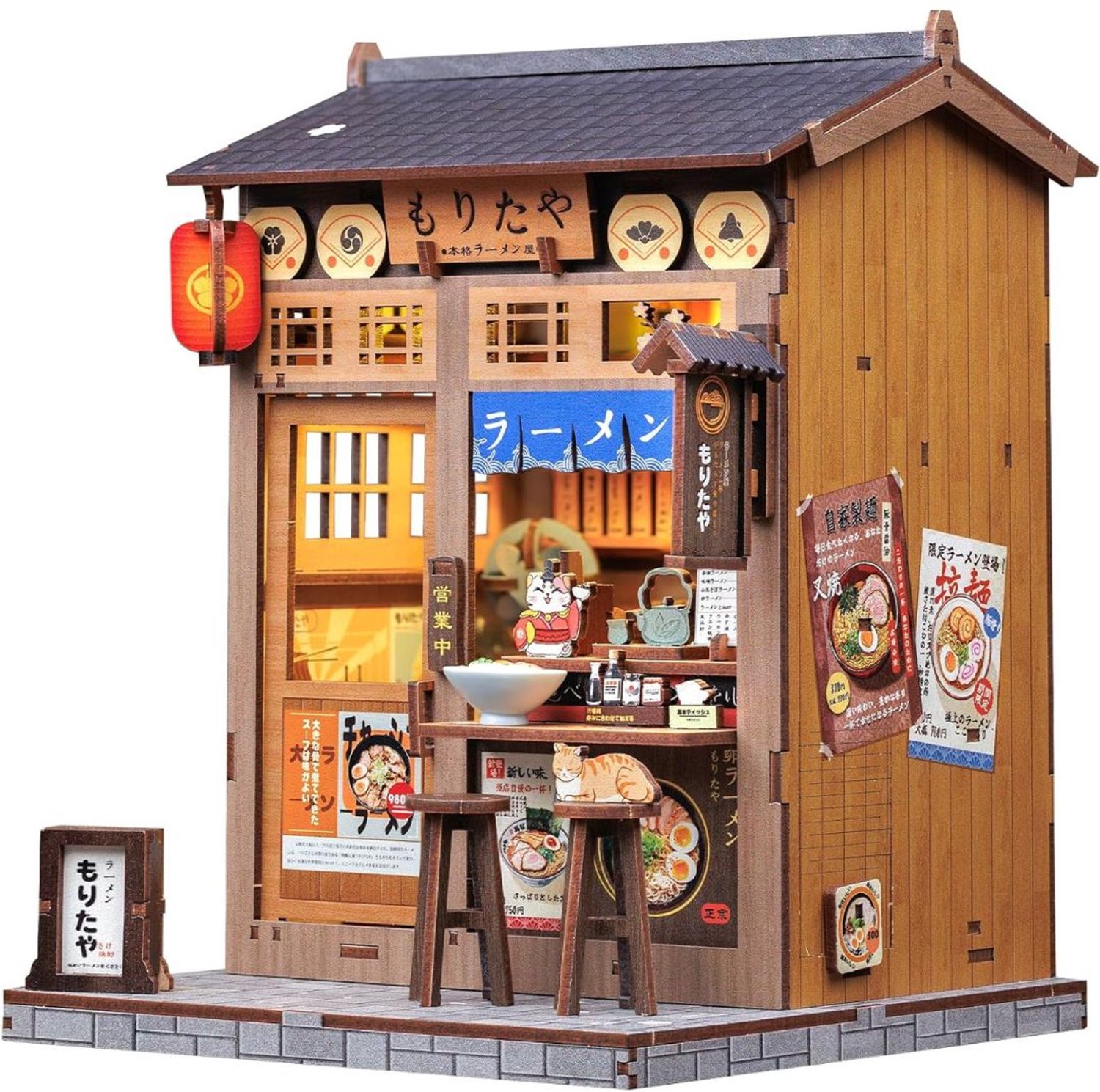 Poppenhuis - Houten Poppenhuis met Meubels - Kinderspeelgoed 1 jaar en Ouder - Bruin