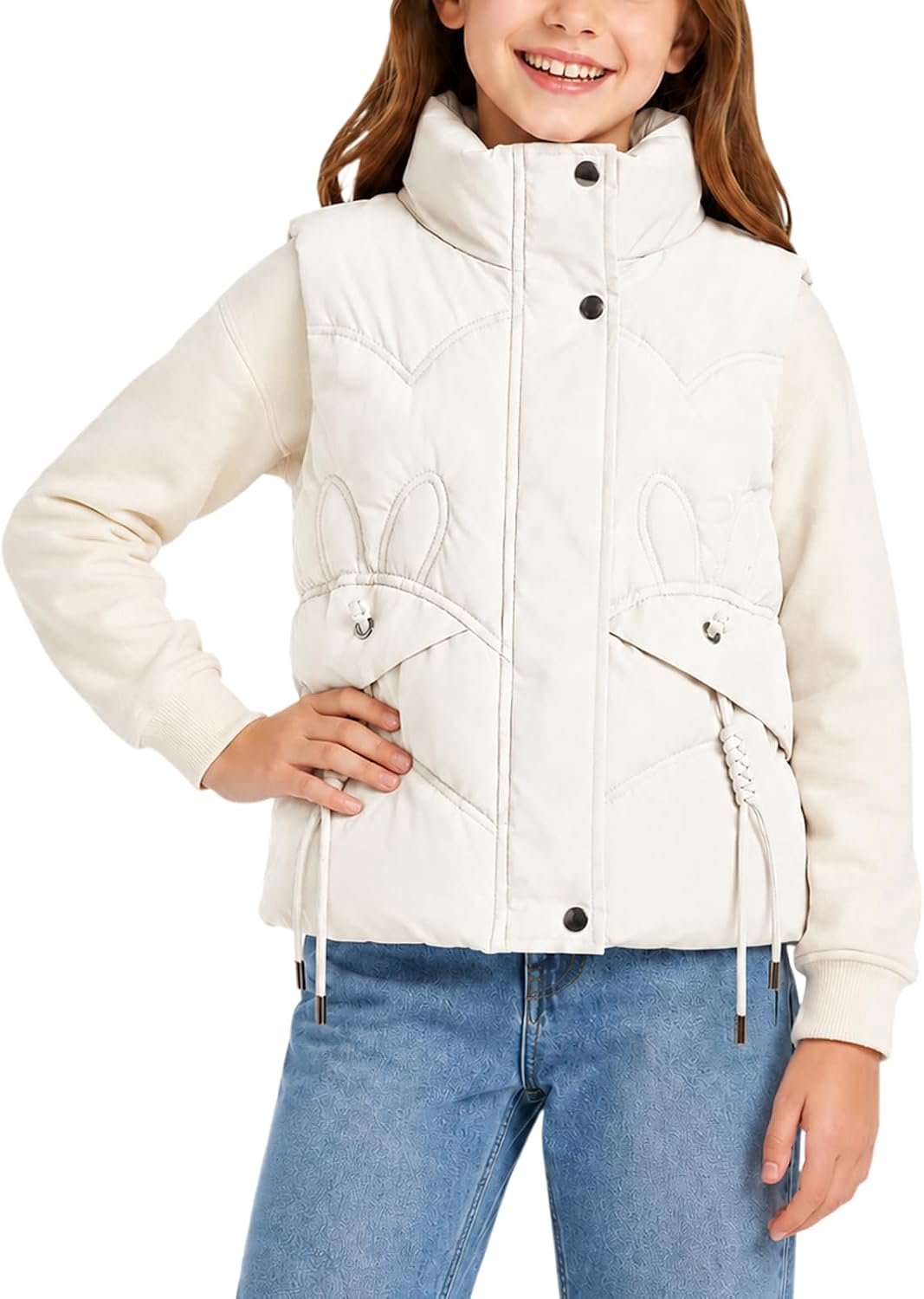Vest voor kinderen, met kraag, gewatteerd, winddicht, warm