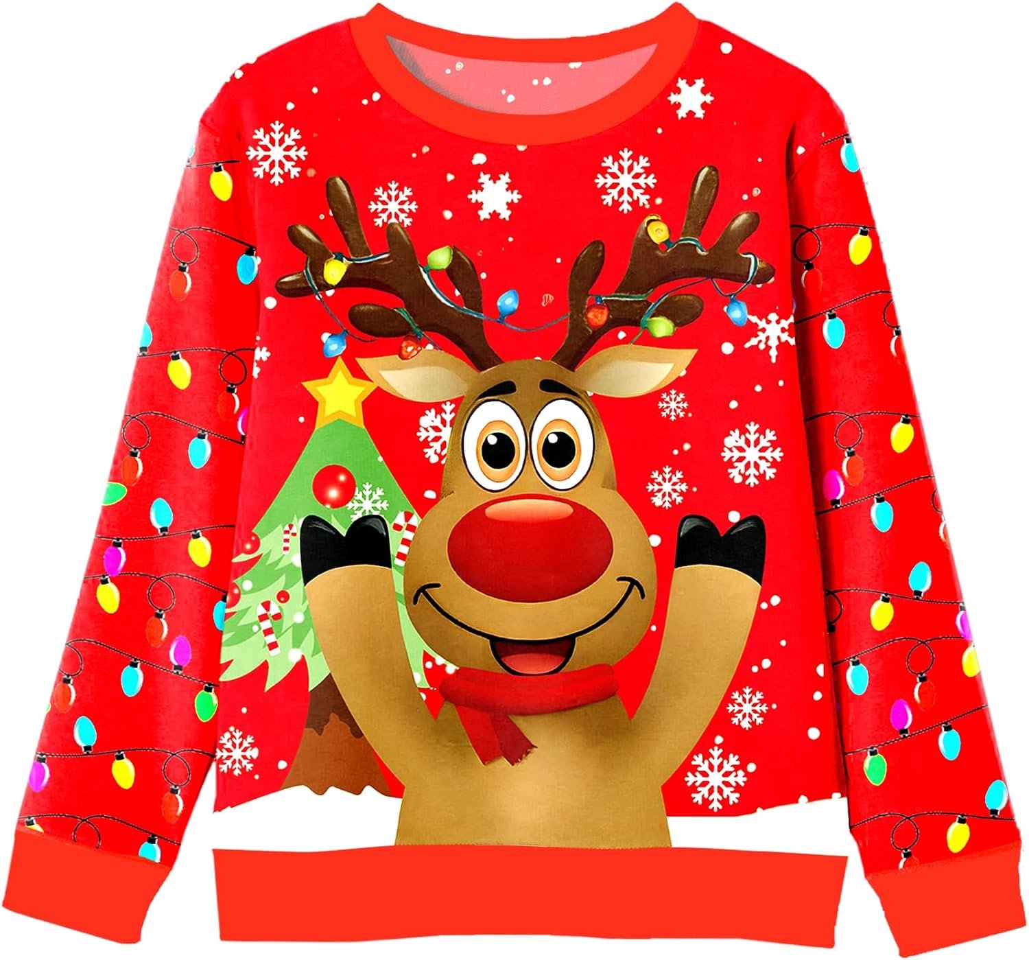 Kersttrui met lange mouwen 116-164