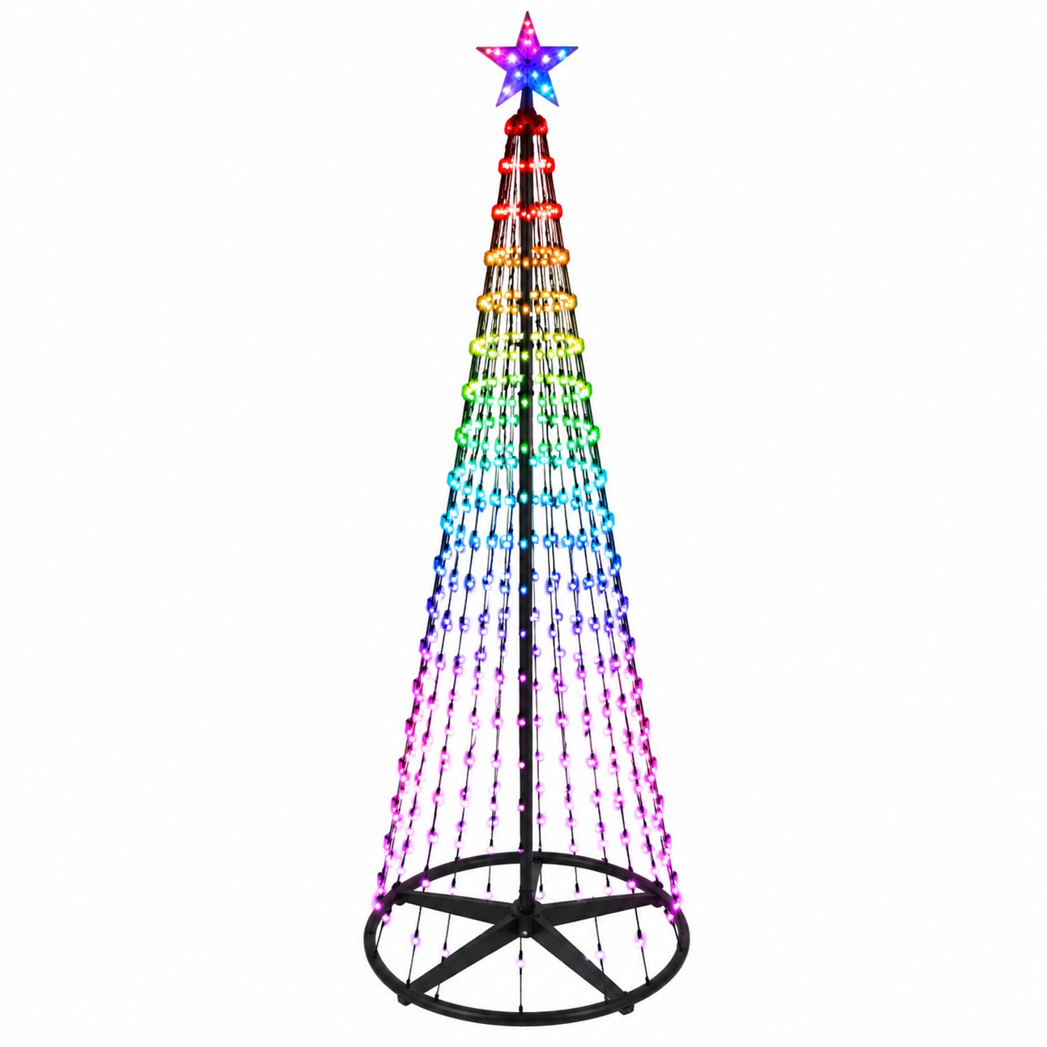 VILIMA - Kerstboom - Kerstboom LED lampjes - 210 cm hoog - Afstandsbediening - Meerdere kleuren en opties - 370 LED lampjes