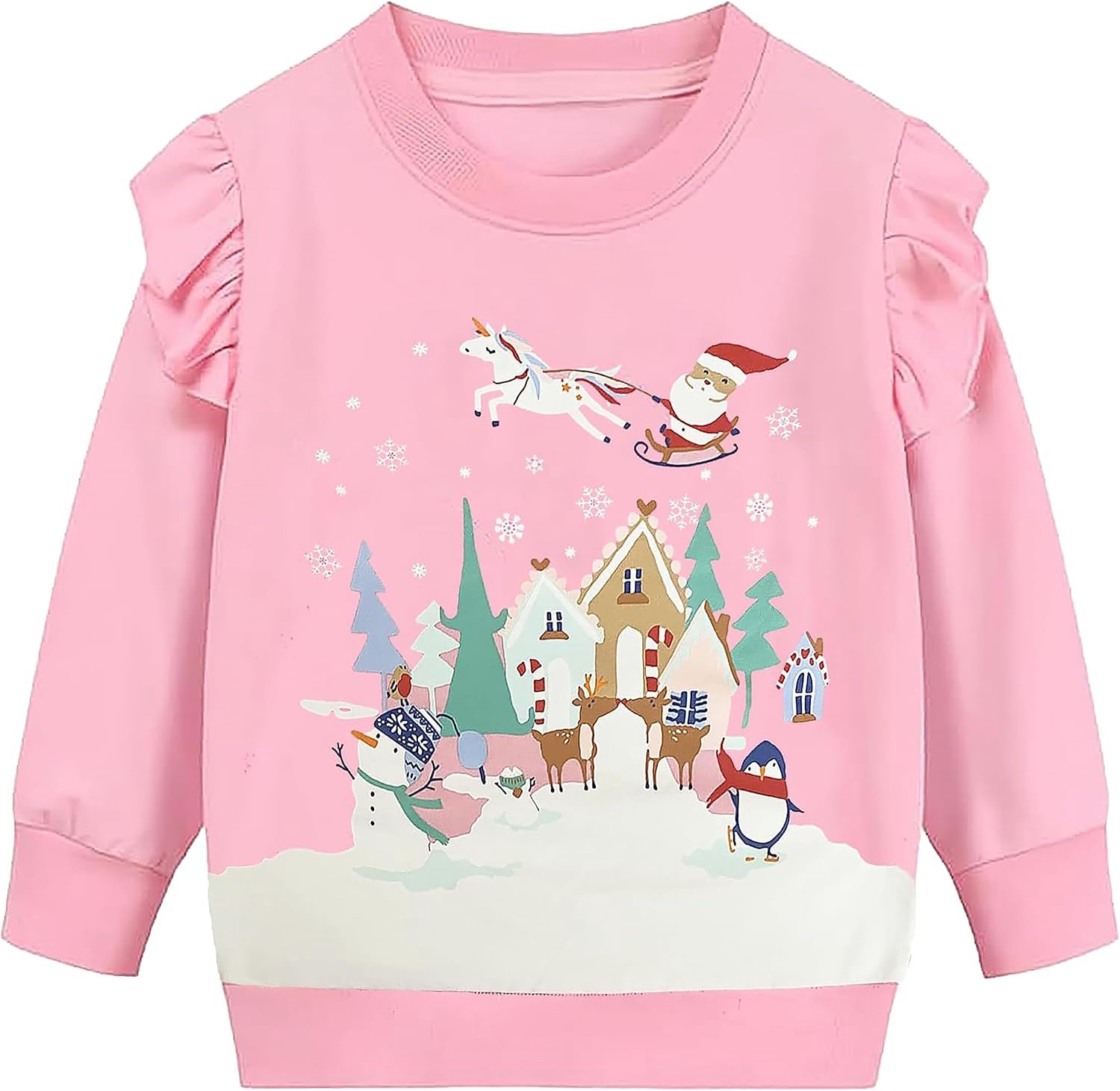 Kersttrui voor kinderen, langarm, katoen, 1-7 jaar