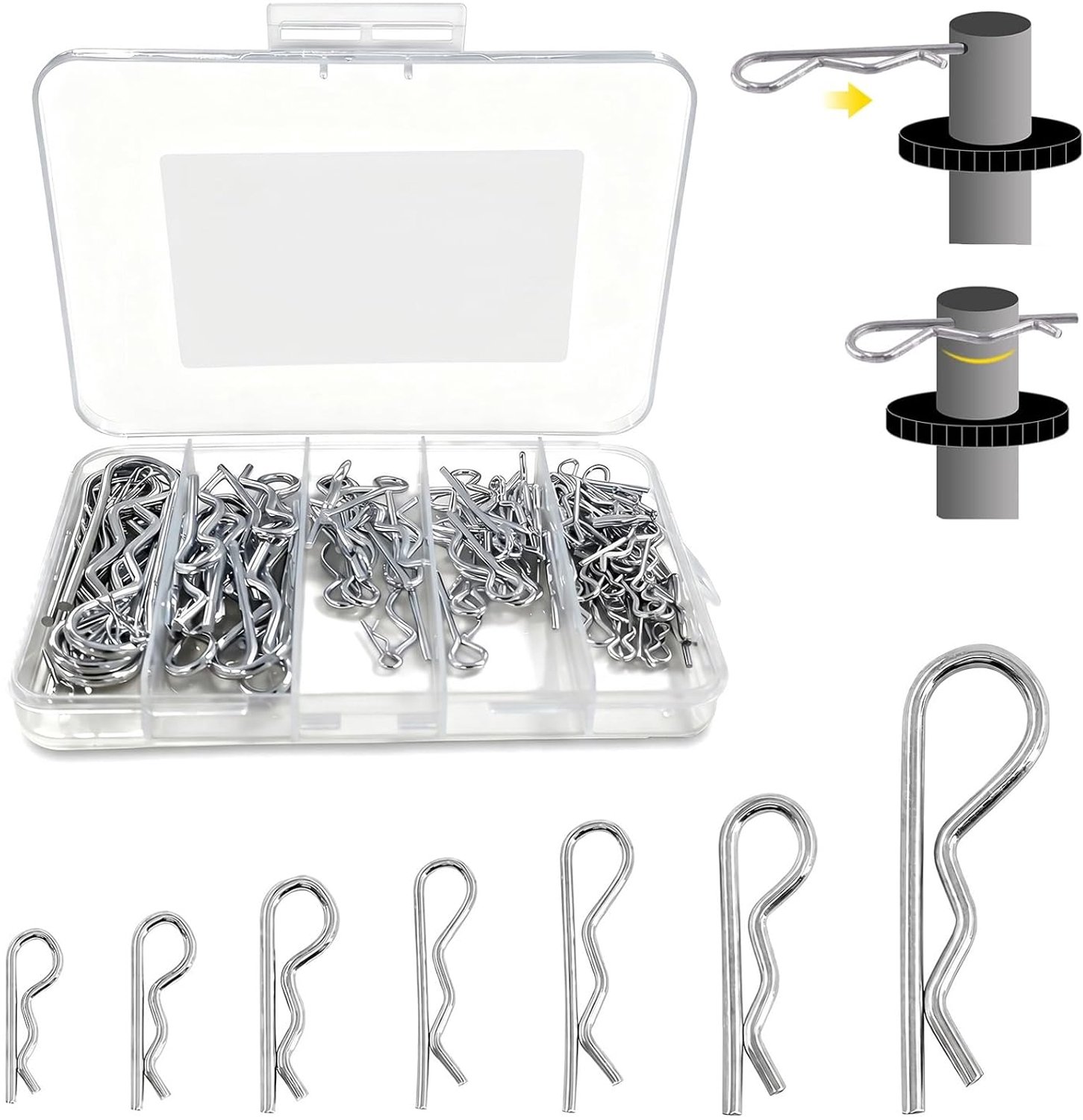 118-delig R-clips set, 7 maten