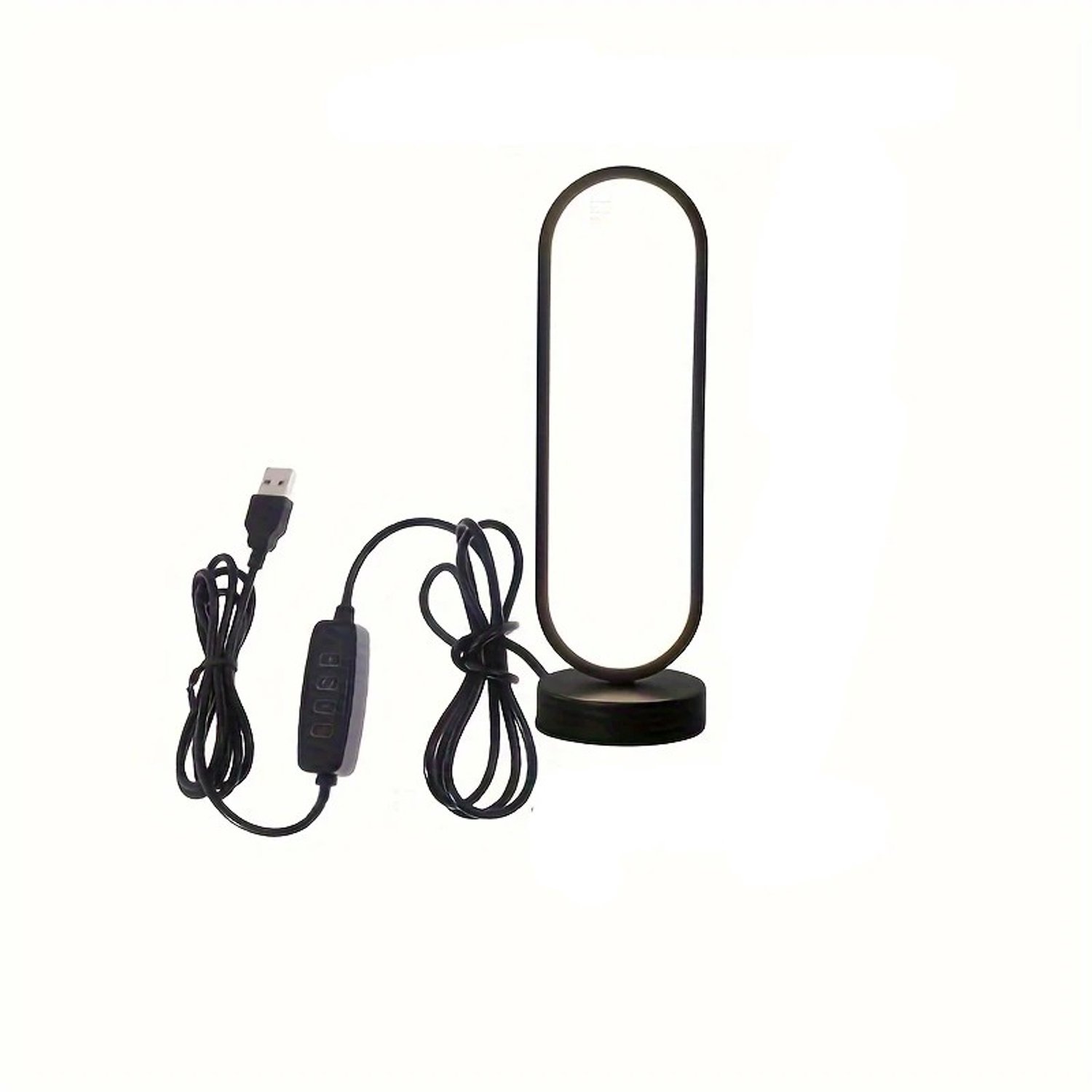 Lamp - Ringlamp - Verlichting - Nachtlamp - Bedlamp - Bureaulamp - Dimbaar - 3 Kleuren - Zwart - Tafellamp - USB Voeding