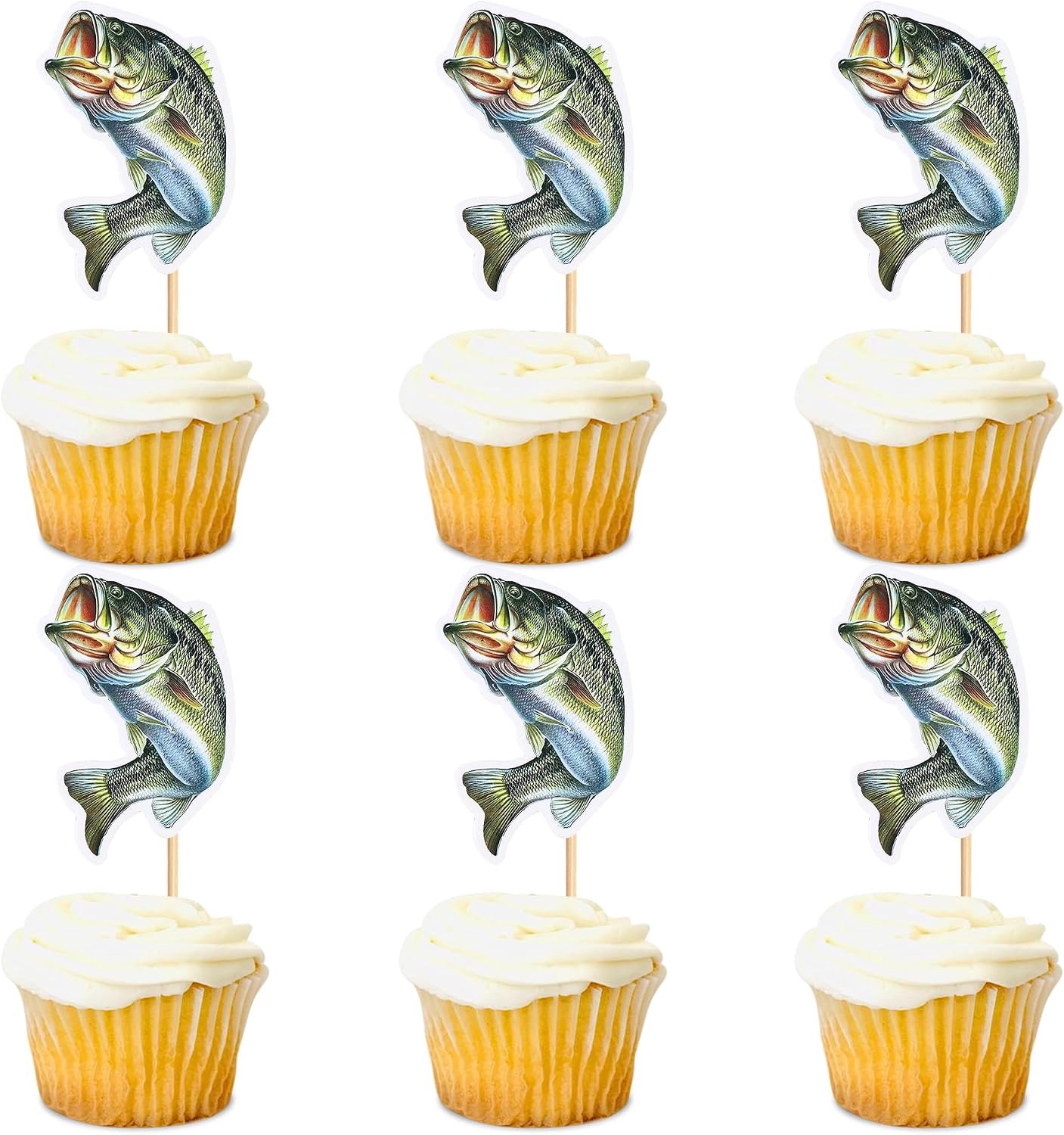 24 vis cupcake toppers voor verjaardagstaart