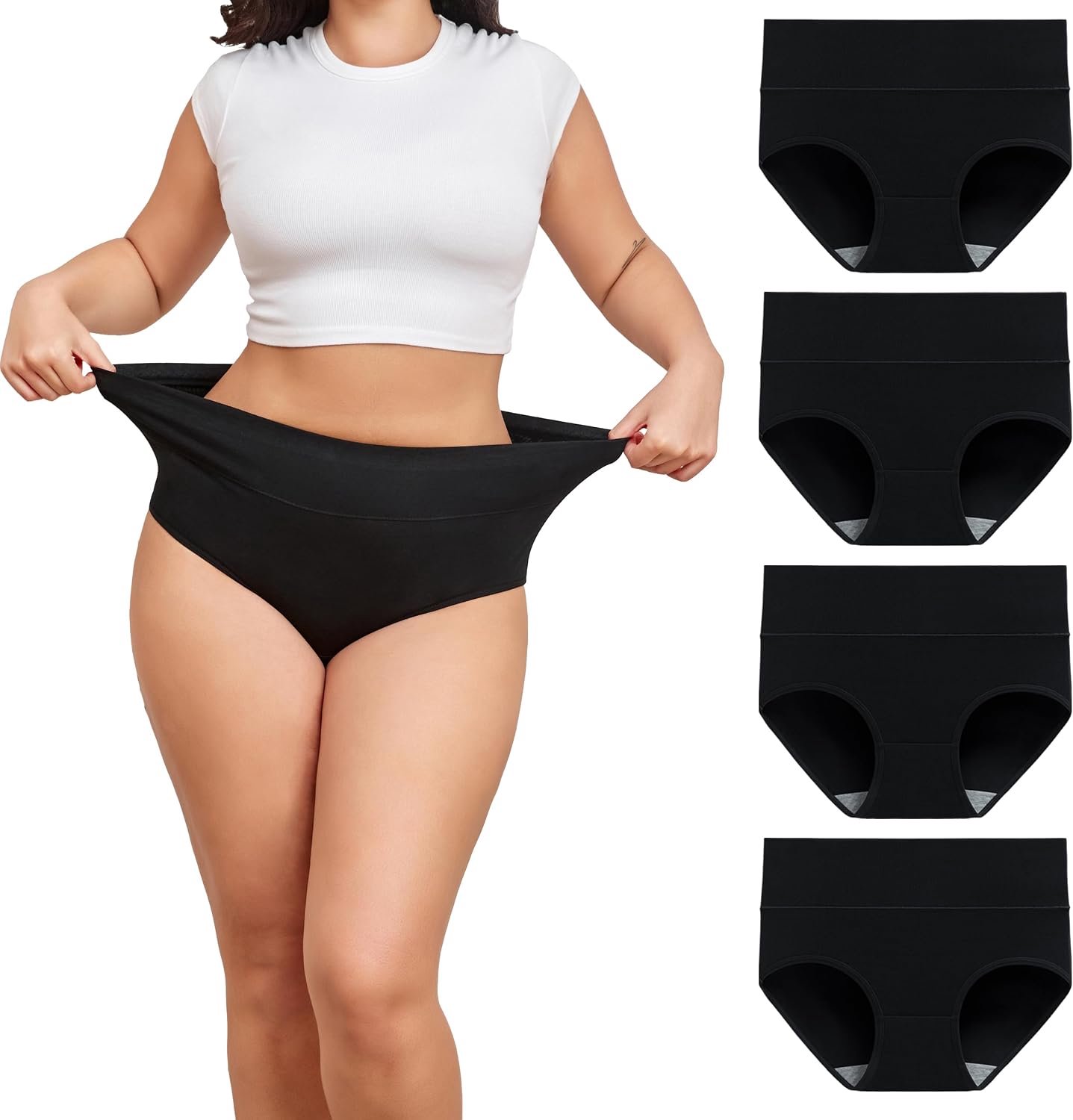 4-delige slip set hoge taille, katoen