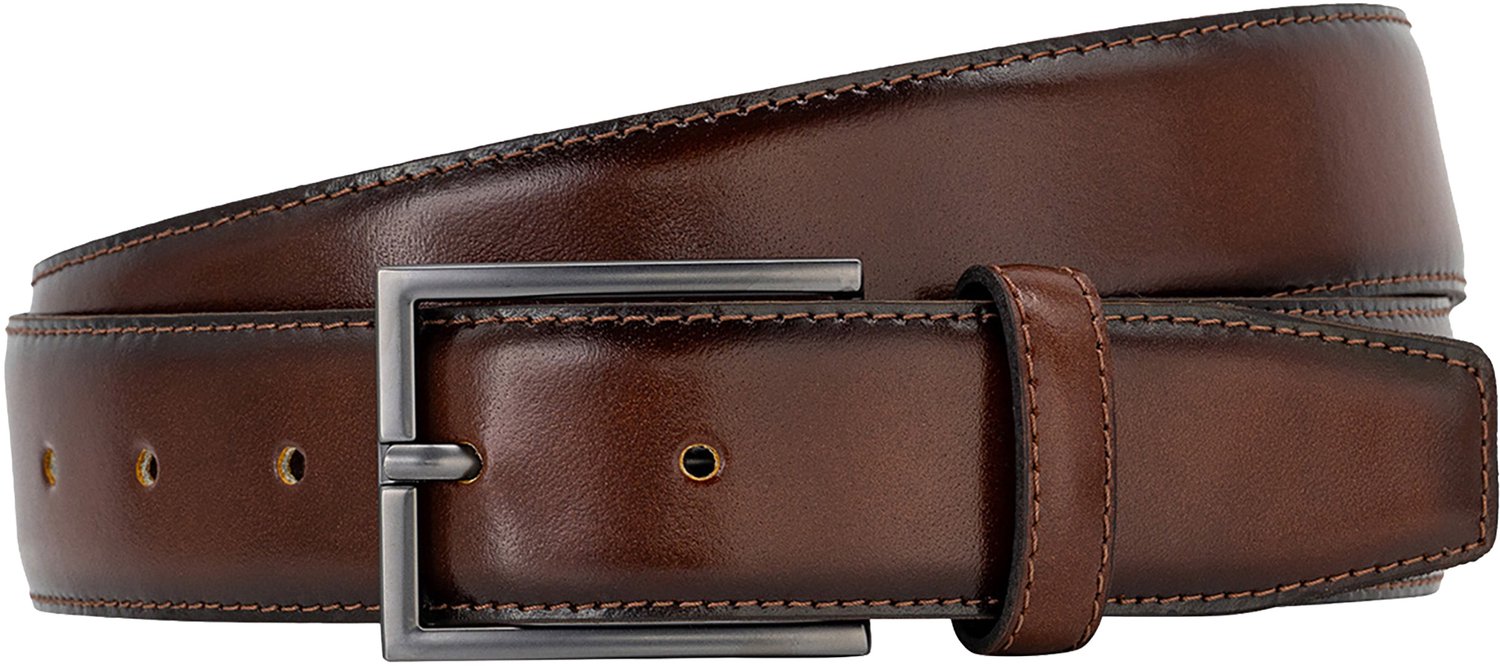 LINDENMANN leren heren riem - cognac