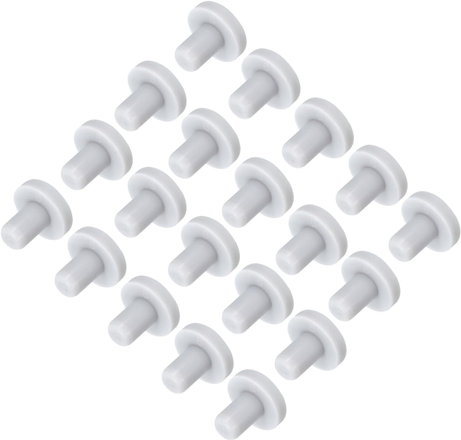 Rubberen stop 6 mm - T-vormig - siliconen - waterdichte afdichting, 20 stuks - Vemera