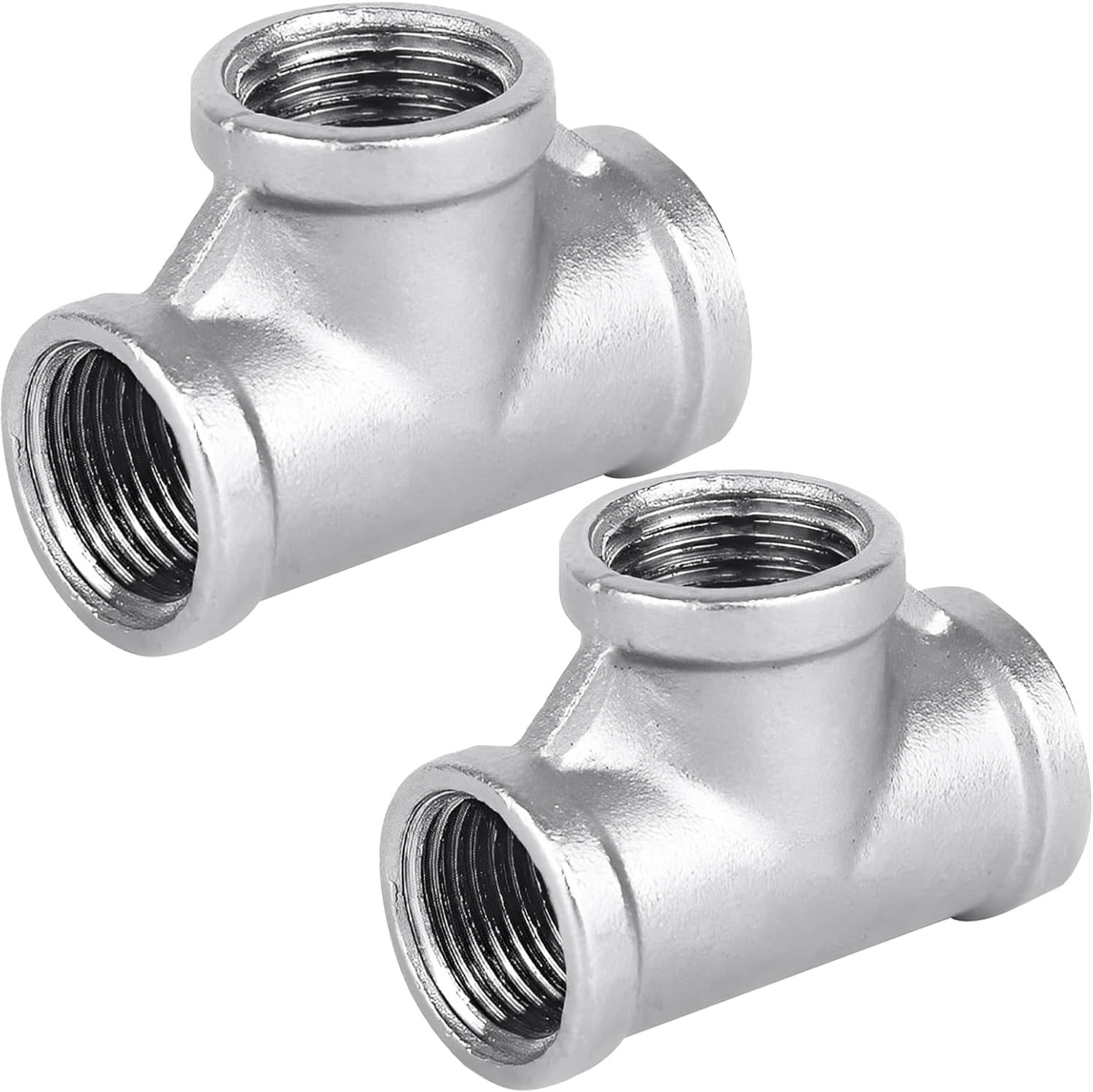 T-stuk 3/4 inch - roestvrij staal - 90° T-vormig - voor water/olie/gas - 2 stuks - ServiceTopper