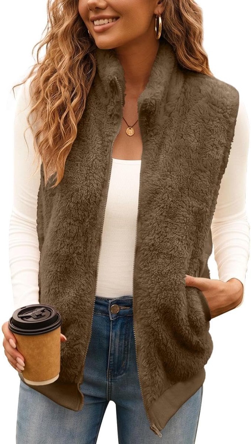 Fleece vest voor dames, zonder mouwen