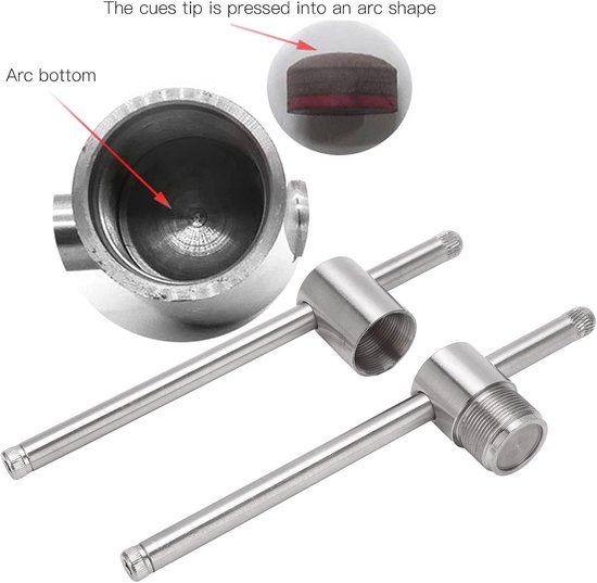 Pool Cue Tip Shaper Tool 9mm tot 14mm - Biljart Cue Tip Scuffer - Burnisher voor optimale grip - ServiceTopper — afbeelding 3
