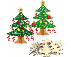 Kerstboom, 6 stuks mini boom voor beschilderen