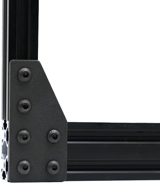 8-delige set L-vormige hoekverbinders voor aluminium profielen, 6 gaten, 6 mm sleuf — afbeelding 3