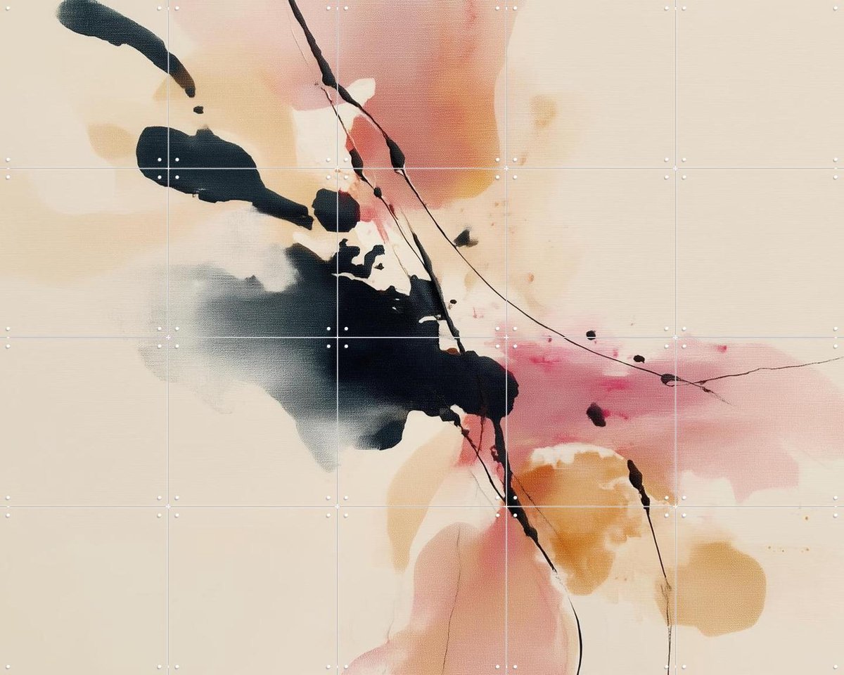 IXXI Modern Ink Bloom, Branka Kodžoman - 100 x 80 cm - Gratis ophangtool - Grote wanddecoratie en posters - Kleurrijk, Aquarel, Abstract, Modern