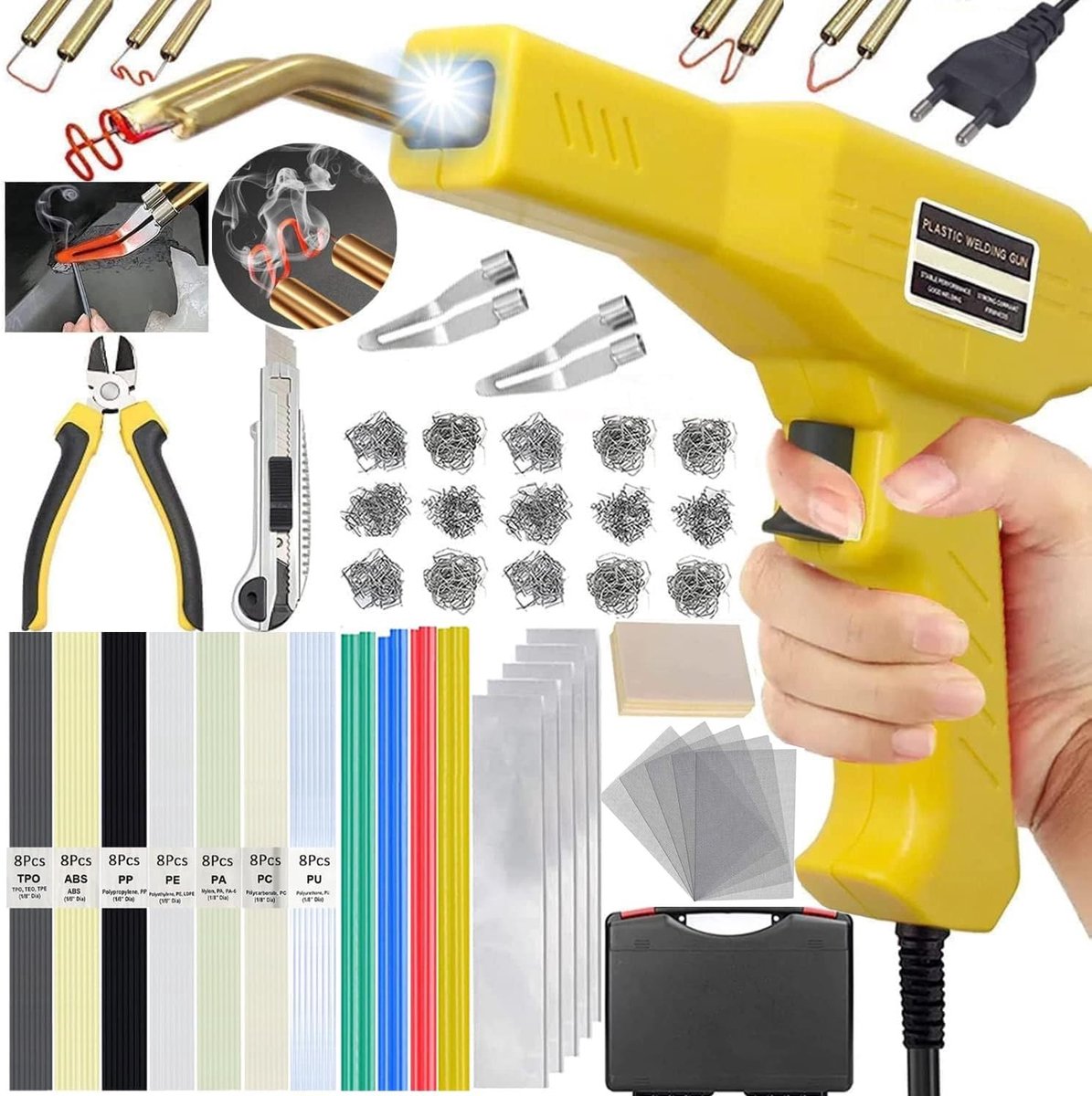 Kunststof Lasapparaat 220W - 2-in-1 Reparatiekit met 800 Nietjes & Staven