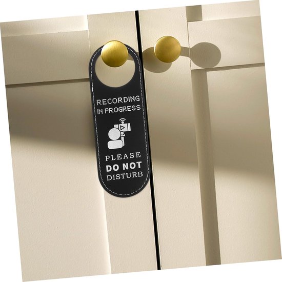 2stuks Dubbelzijdige Deurhanger Opname Verwerking Teken Voor Kantoor Hotel Herbruikbare Deurbord Hanger Eenvoudig Stijlvol Ontwerp Voor Privacy Mededelingen — afbeelding 3