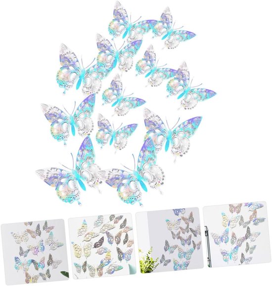 24stuks Vlinders Wanddecoratie Stickers Kleurrijke Muurstickers Voor Feestjes Kinderkamers Duurzame Eenvoudig Aan Te Brengen Decoraties Voor Thuis — afbeelding 2