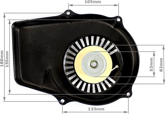 startmechanisme met terugslag voor Yamaha ET950 / Dedra DEGB0720 / Black&Decker BD1000 stroomgenerator — afbeelding 3