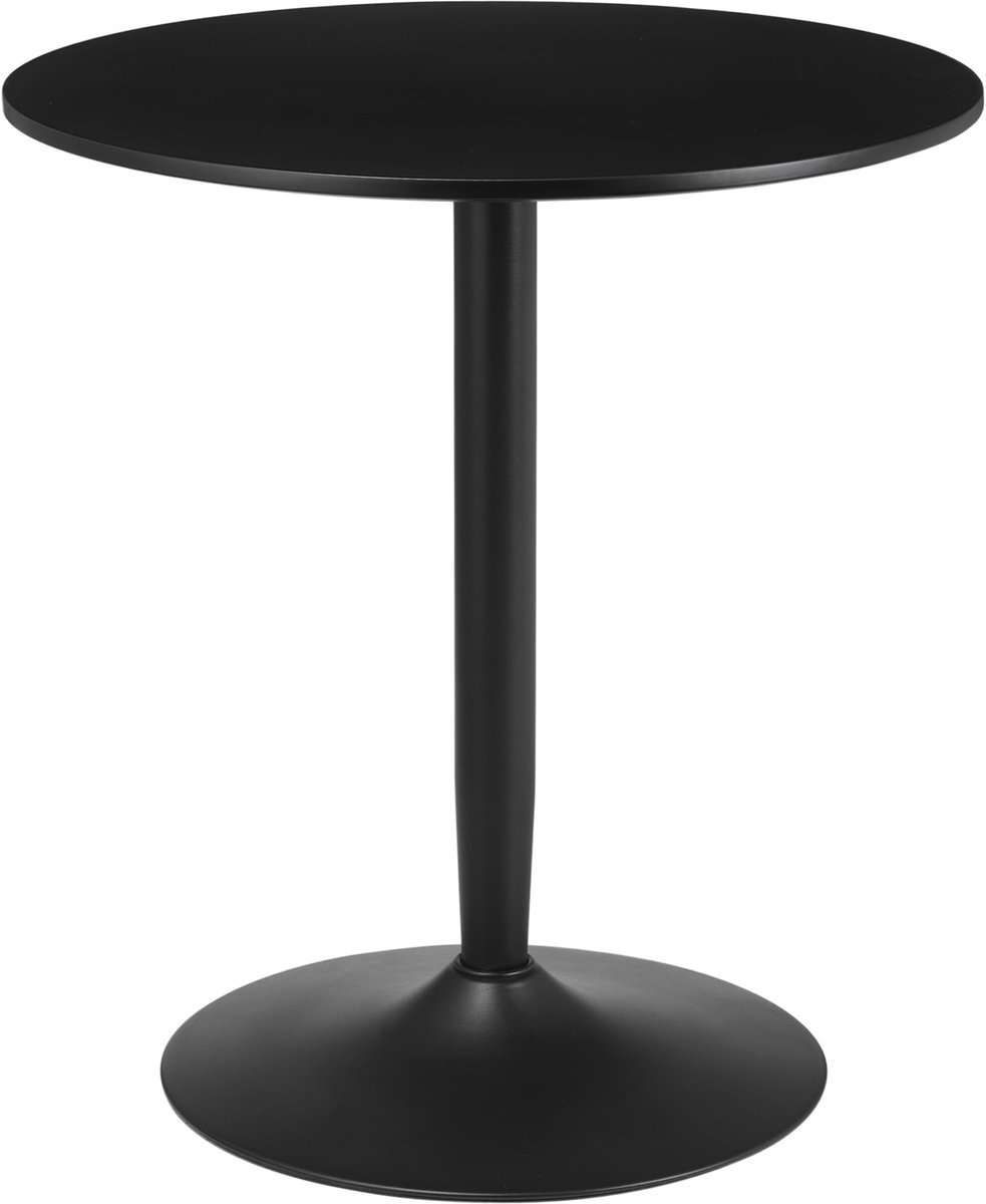 Homona Eettafel rond - Geschikt voor 2 personen - Met stalen onderstel - Ø70 x 75 cm - Zwart
