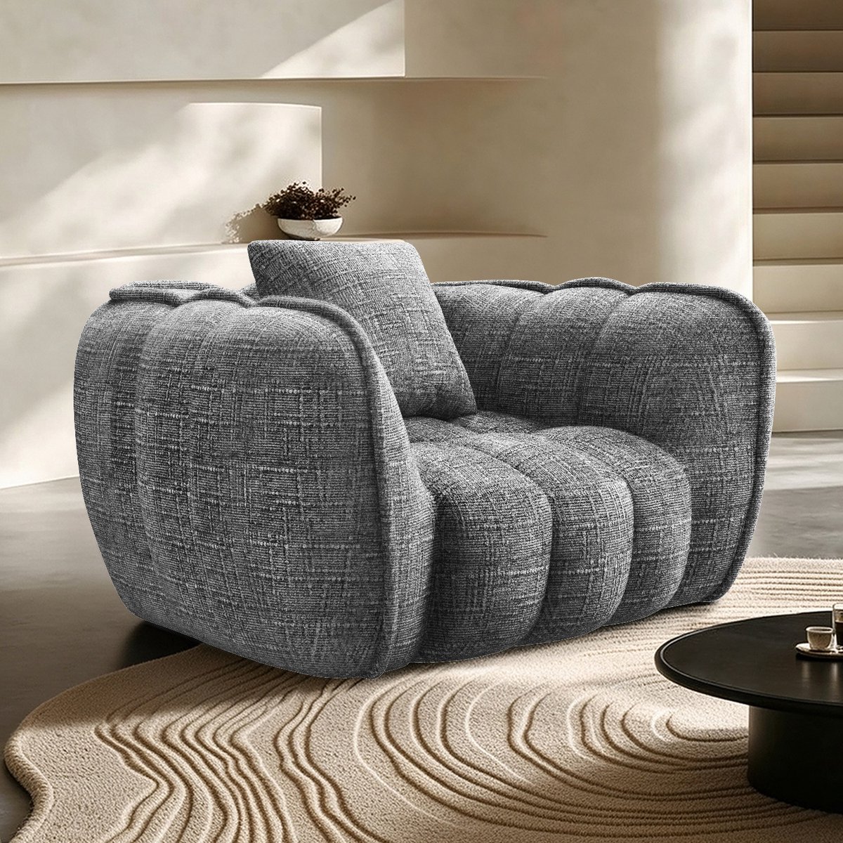 Lexzurn Zitzak - Wolk Zitzak voor Volwassenen - Zachte Lounge Fauteuil met Comfortabel Design - Moderne Relaxstoel voor Woonkamer, Slaapkamer en Gamingruimte - Grijs