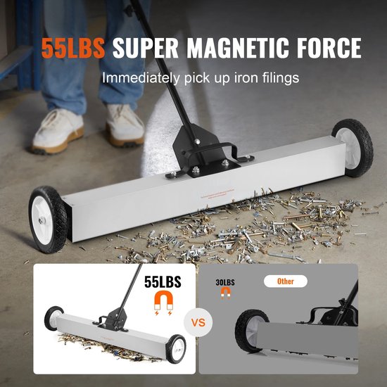 Novari - Magnetische veegmachine - Tuin - Tuingereedschap - Veegmachine - Bezem - Krachtige magnetische werking - Stevige wielen — afbeelding 3