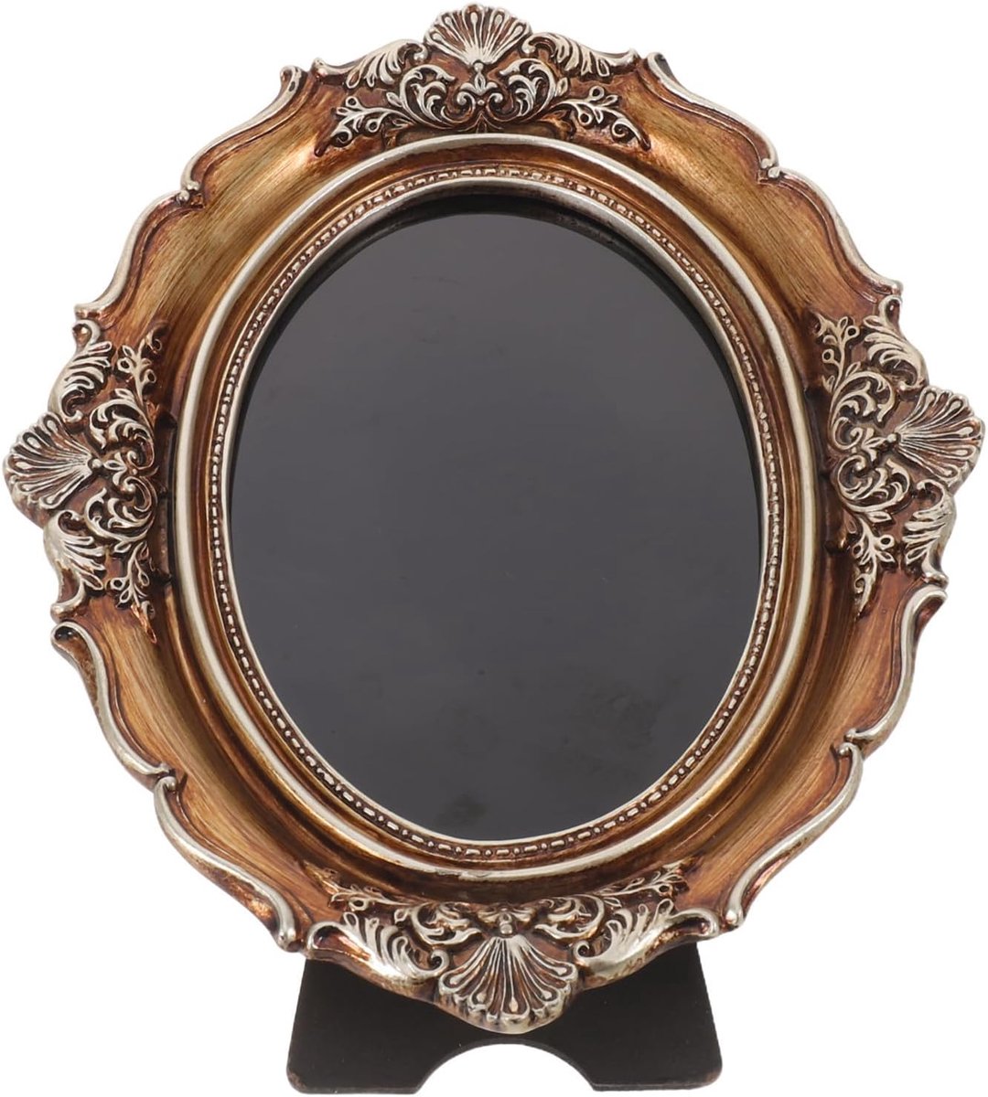 Ovaal Scrying Spiegel met Resin Zwarte Obsidiaan Look Antiek Frame voor Meditatie Spirituele Rituelen Slaapkamer Wanddecoratie