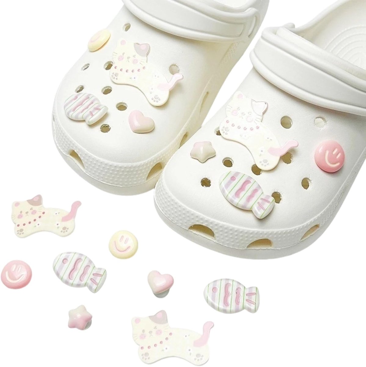 Bedels voor pins, schattige kattenaccessoireset, schoensieraden, schoenbedels voor klompen, sandalen, gepersonaliseerde schoenbedels voor kinderen, meisjes en dames