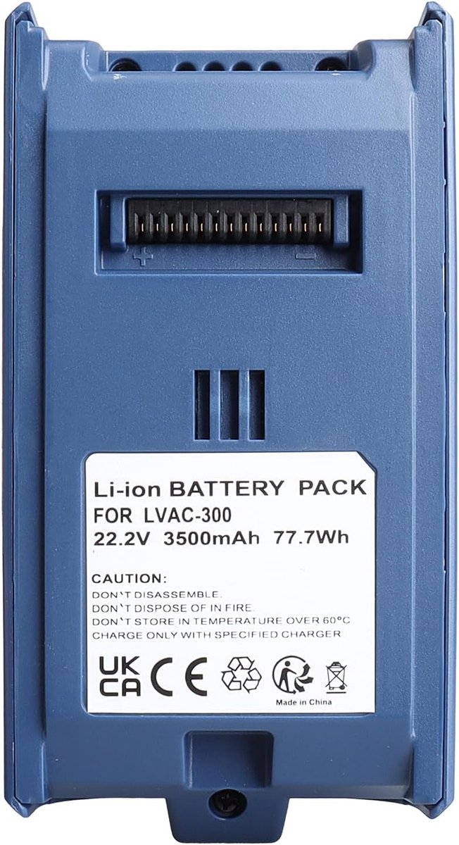 Reserveaccu voor de Levoit LVAC-300 accustofzuiger, 3000 mAh 21,6 V Li-ion batterij voor de Levoit LVAC 300, looptijd tot 60 minuten, eenvoudige installatie