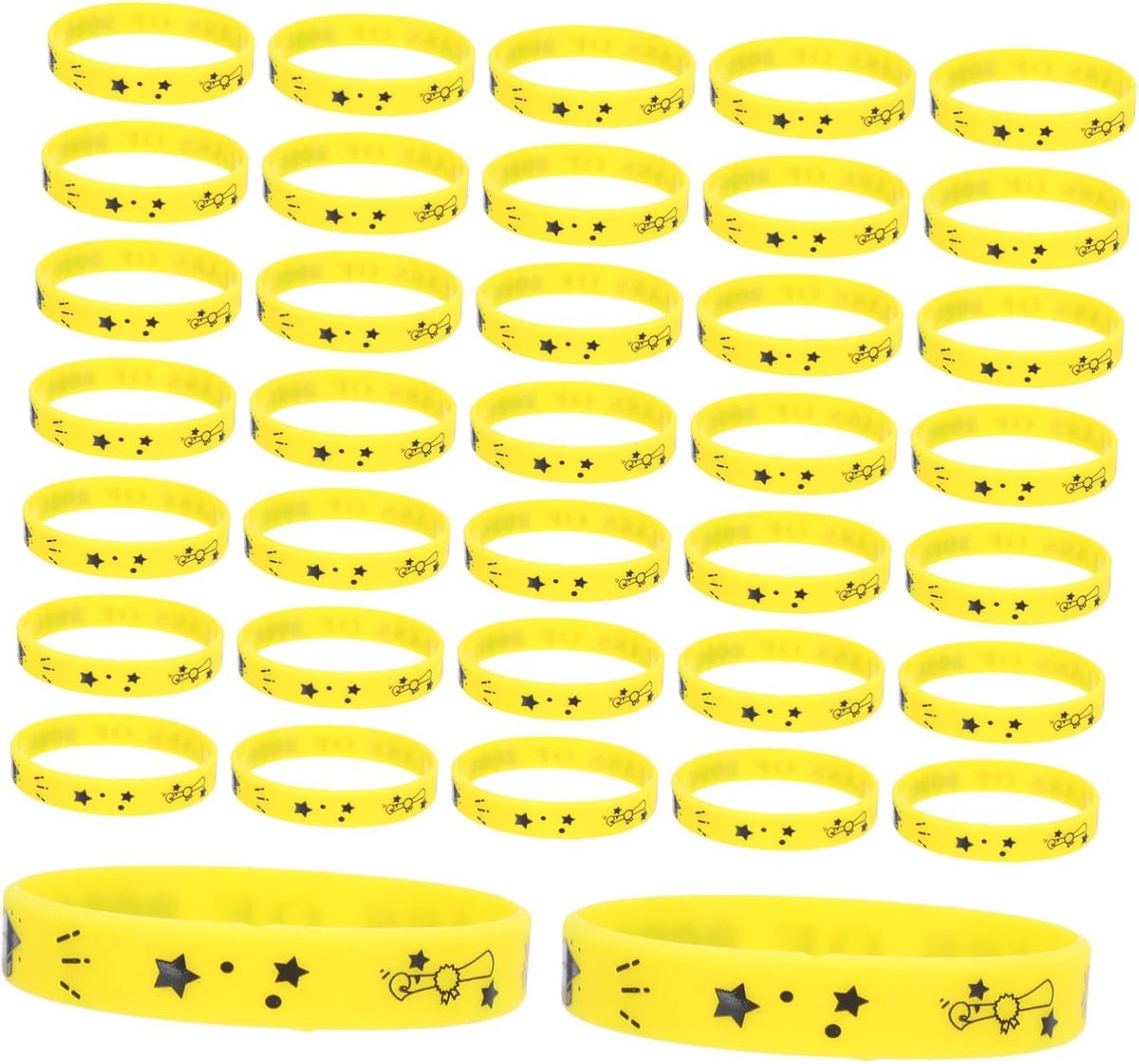 50 Stuks Siliconen Afstudeerarmbanden Class of Rekbare Gele Polsbandjes voor Studentenfeest Comfortabele Uniseks Afstudeeraccessoires Leeftijden