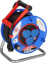 Brennenstuhl Garant Bretec IP44 Kabelhaspel, 25 m, speciaal kunststof (gebruik voor bouwplaatsen en continu gebruik buitenshuis), made in Germany, blauw