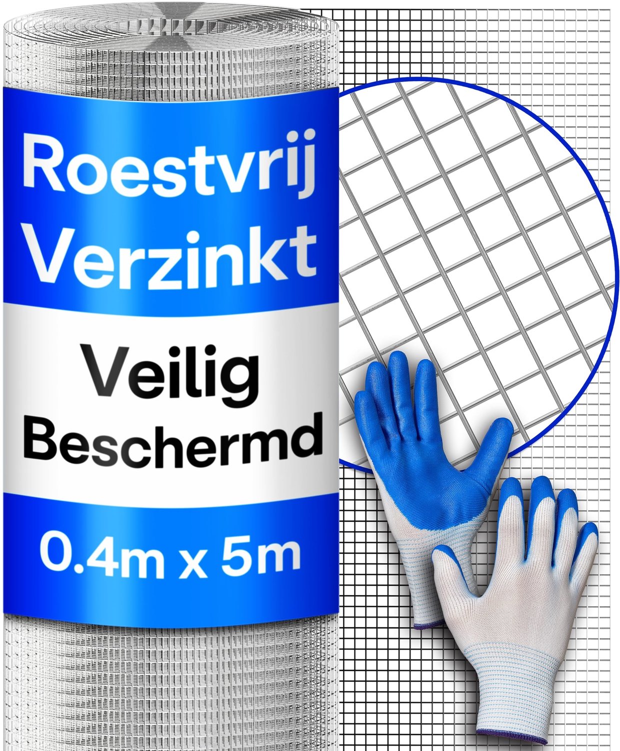 Gegalvaniseerd Draadgaas Fijnmazig – 0.4 x 5 m Rol – Tuin- & Dierenbescherming