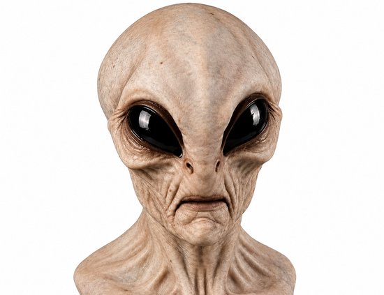 Halloween kostuum - Alien Halloween masker - Horror – Eng latex masker – Grappig alienkostuum, realistisch en eng masker dat het hele hoofd bedekt – Voor volwassenen/heren, carnaval, cosplay en feestjes