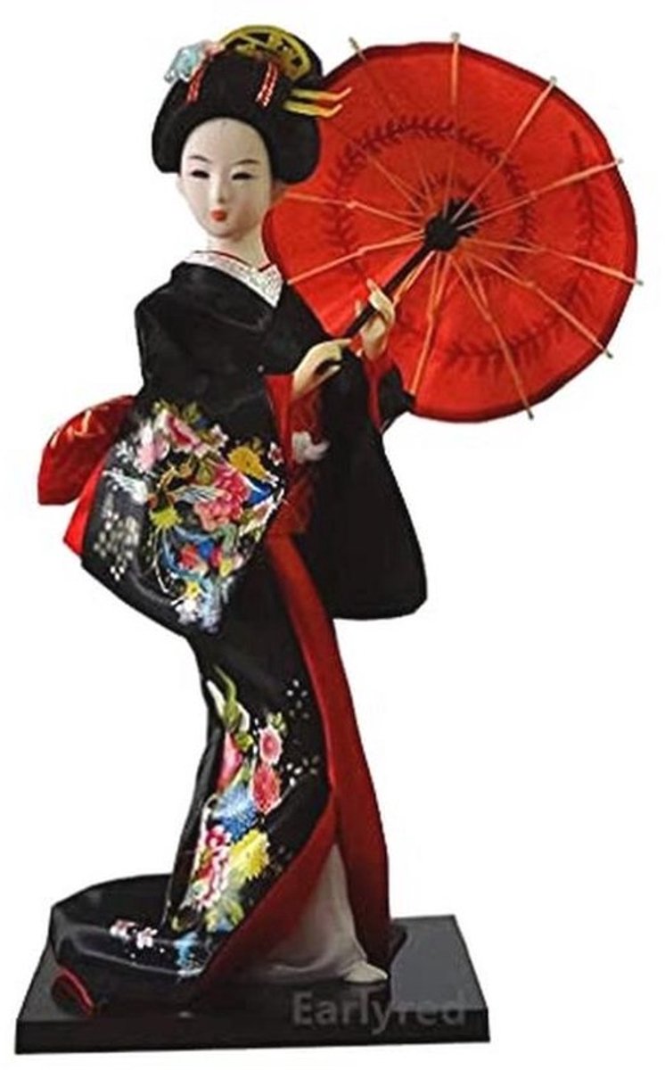 12 inch - Japanse geishapop - In kimono - Decoratie - Cadeau