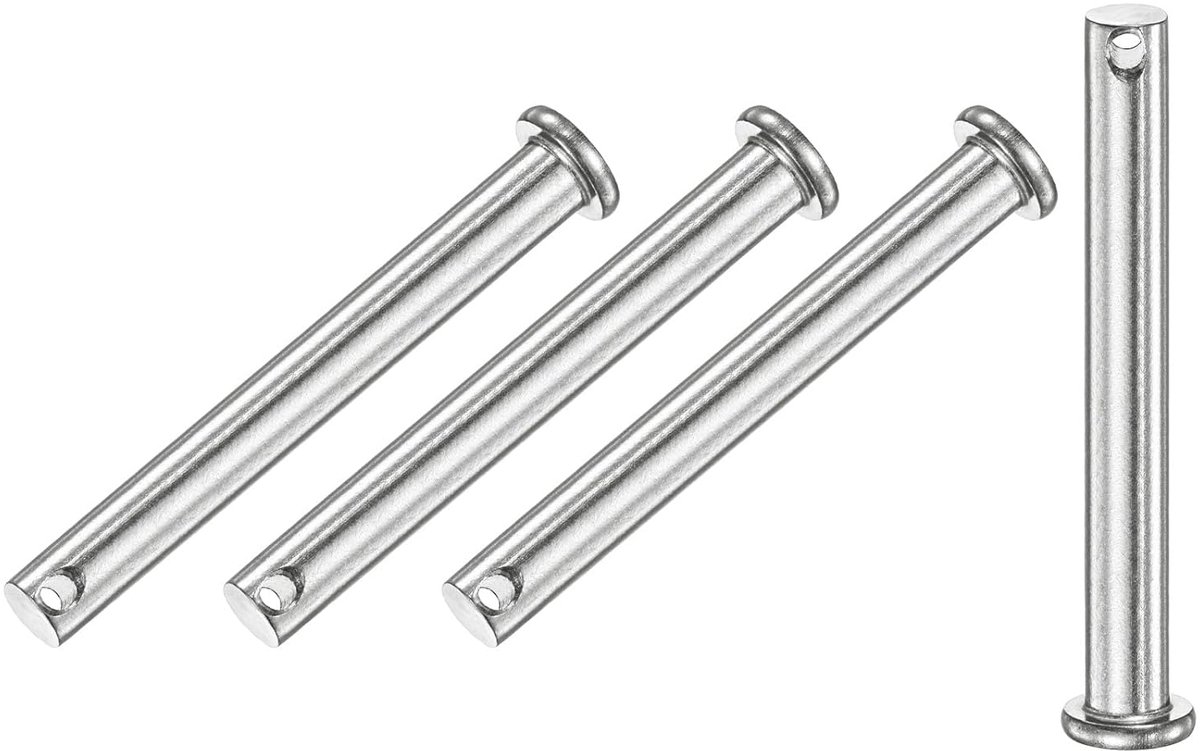 Set van 4 inogende bouten, M8 x 80 mm, plat oog, roestvrij staal 304/vrachtwagen/grasmaaier, verbindingsscharnier, herbruikbaar