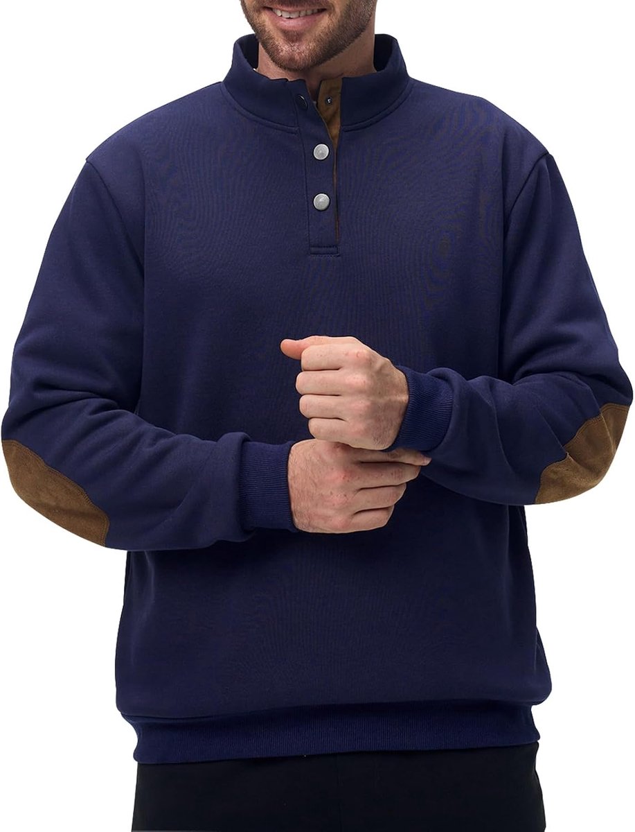 Sweatshirts klassieke pullover trui opstaande kraag top knop fleece truien warme winter