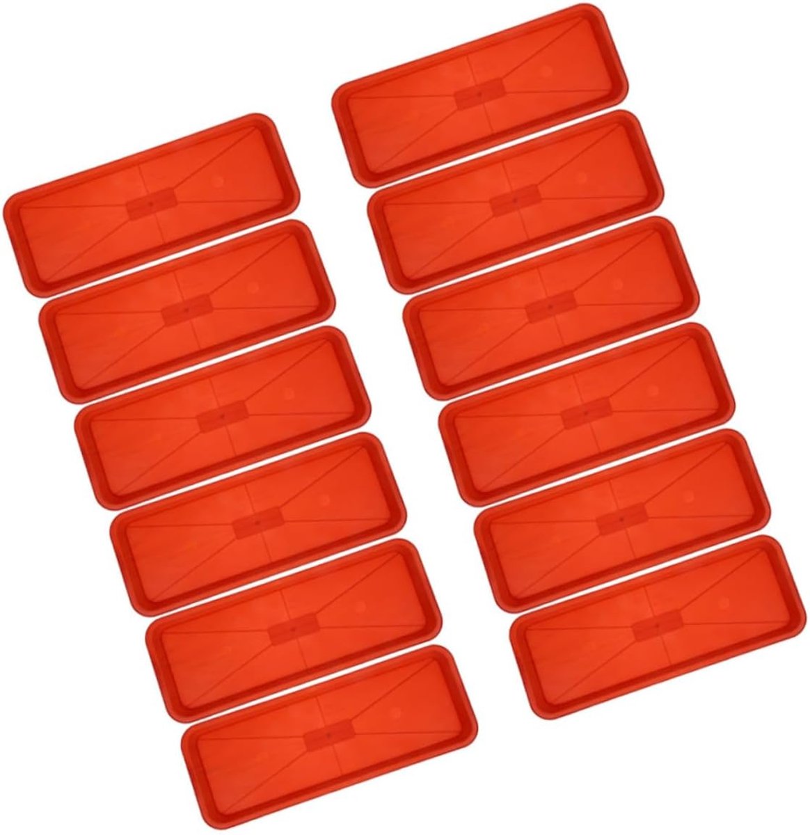 12stuks Rechthoekige Plantenbak Tray Voor Binnenplanten Waterdichte Plantenschotel Voor Bonsai Potplanten Herbruikbare Planten Saucer in Terracotta Kleur
