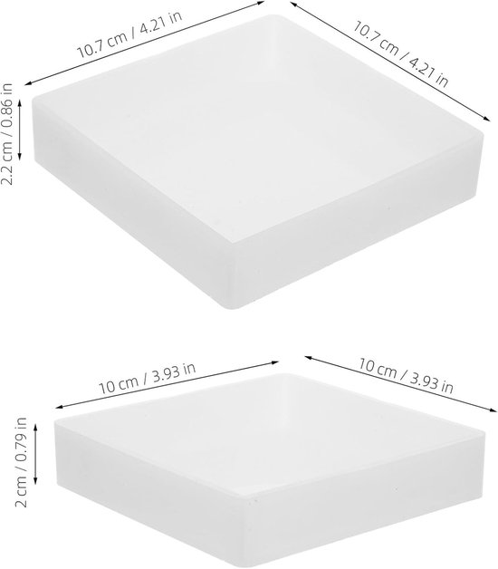 2 Stuks Hars Sieraden Schimmel Hars Craft Supplies Epoxy Onderzetter Mal Vierkante Uv-hars Mal Lade Voor Benodigdheden Voor Het Maken Van Sieraden White — afbeelding 2