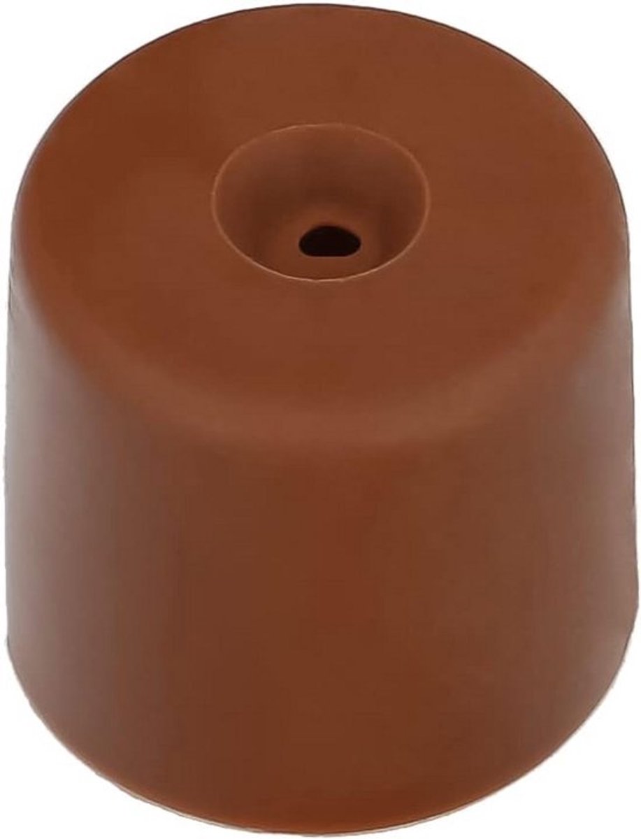 Schroefbaar deurbeslag - deurstopper - bruin rubber