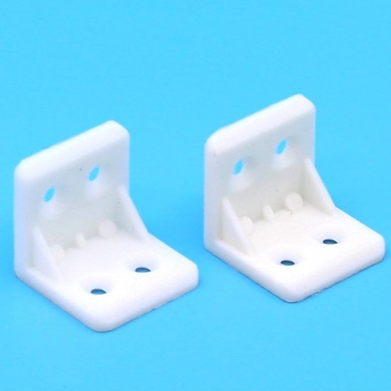 Hoeksteunen voor Meubels, Plastic Hoekbeugels voor Planken en Reparatie, 90 Graden Beugels voor Stevige Bevestiging (10 stuks, 28x28mm) — afbeelding 3