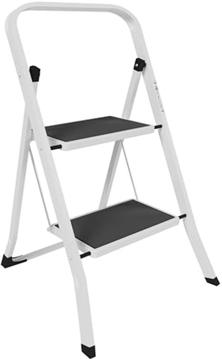 2-traps vouwladder - Stalen draagbare ladder - Antislip