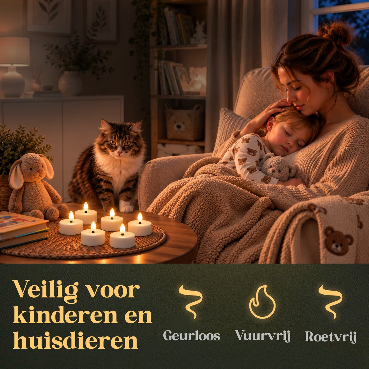 Aurae Oplaadbare Waxinelichtjes 6x - Theelichtjes Oplaadbaar - 30+ Branduren - Led Kaarsen met Afstandsbediening - Flikkerende Vlam - met Lader - Kerst Kaarsen — cadeau in Wonen & Interieur - foto 7